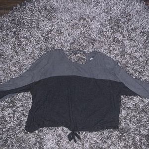 long sleeve, open back shirt